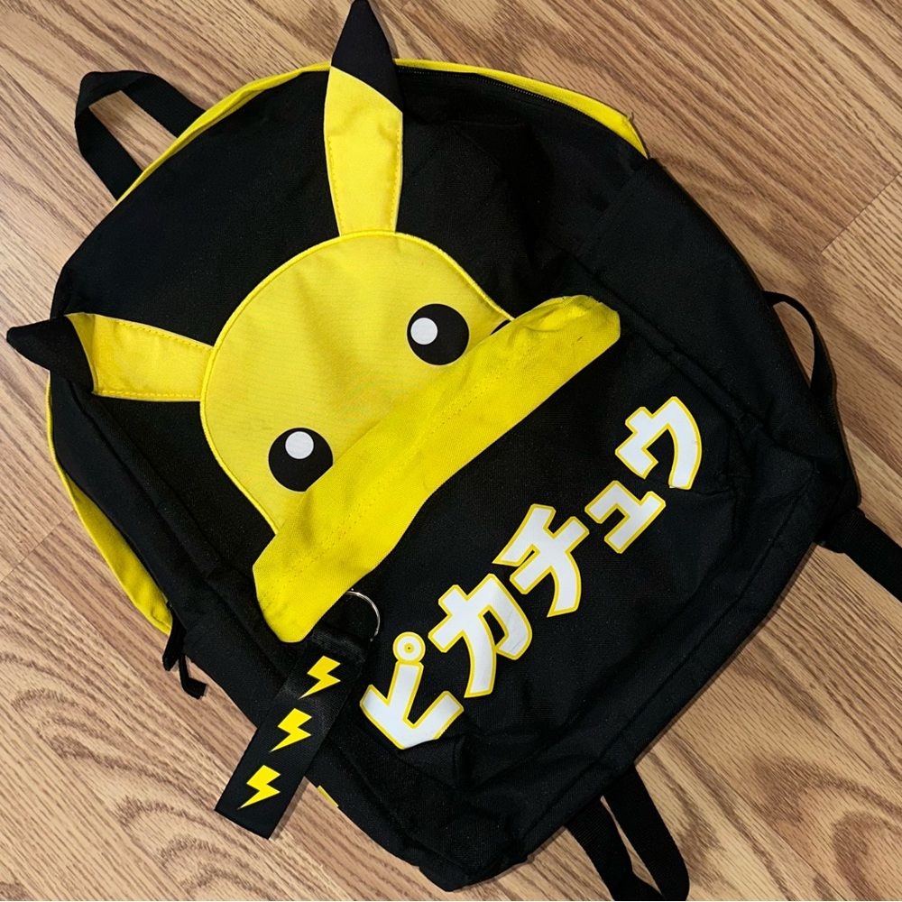 Bioworld Pokemon Pikachu Japanese Katakana Kids Backpack